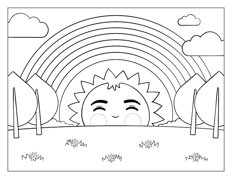Sonne Mit Regenbogen Ausmalbilder Kostenlos Herunterladen Ausdrucken