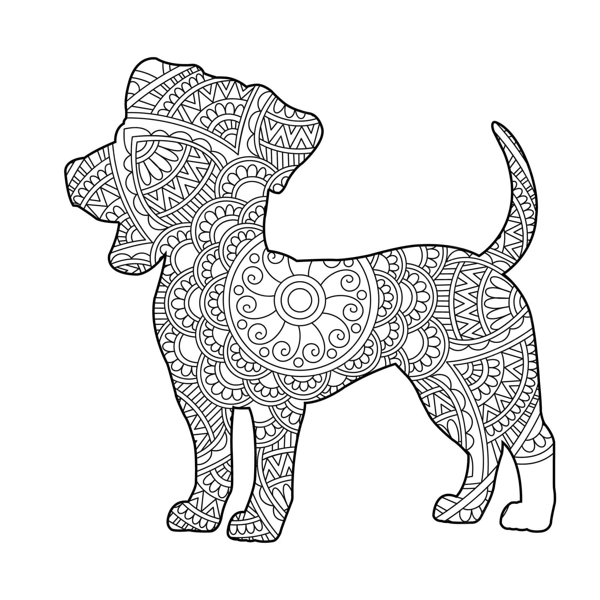 Hunde Mandala Ausmalbilder Malvorlagen Hunde Mandala Zum Ausdrucken