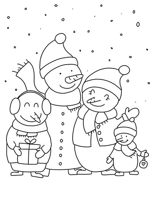 Familie im Winter