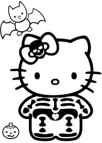 Hello Kitty Mit Skelettanzug