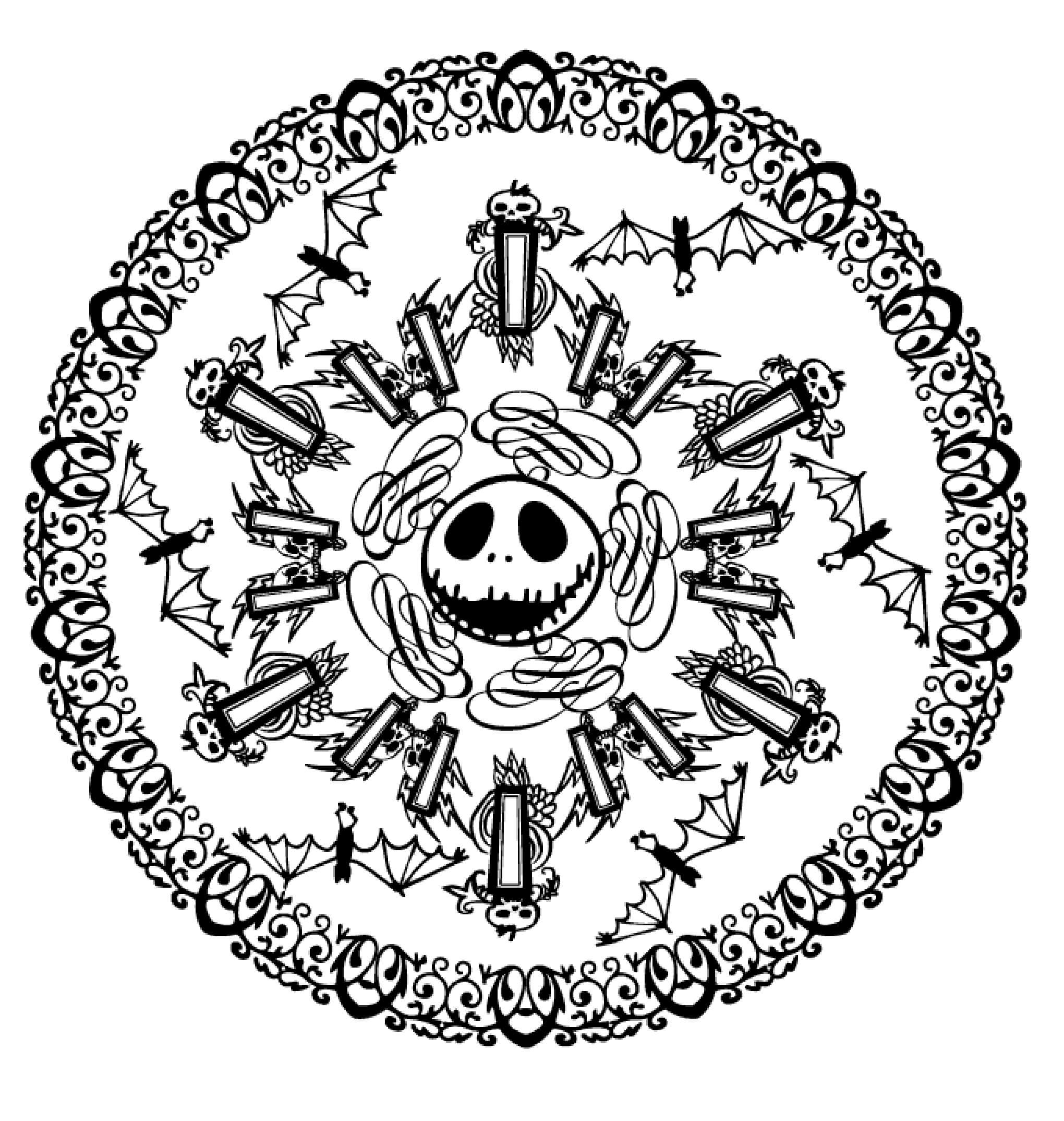 Jack Skellington Halloween-Mandala