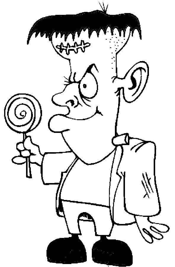 Lustiger Frankenstein Mit Süßigkeiten