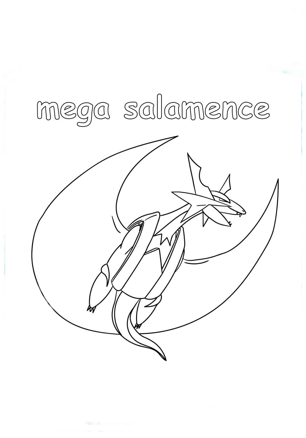 Mega Salamence Flying Ausmalbilder. Kostenlos herunterladen, ausdrucken ...