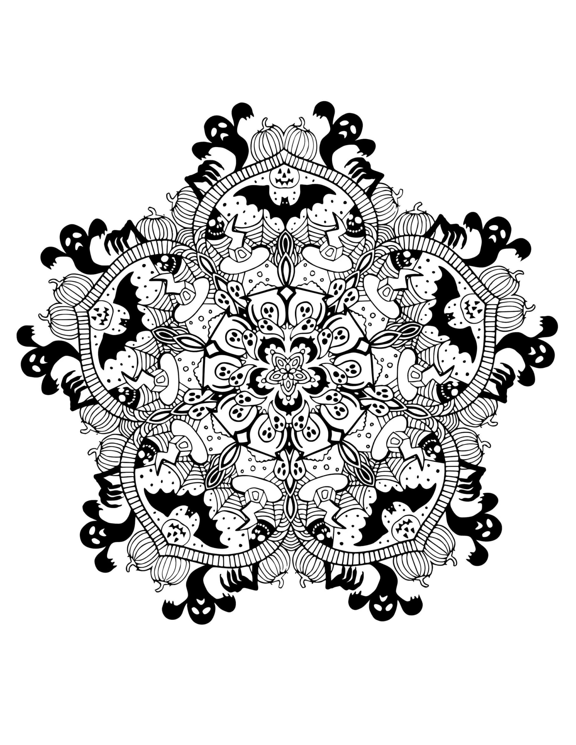 Perfektes Halloween-Mandala