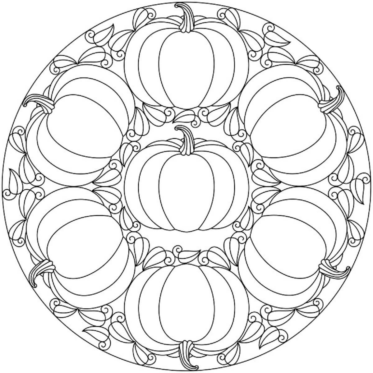 Erschrockener Baum im Halloween-Mandala