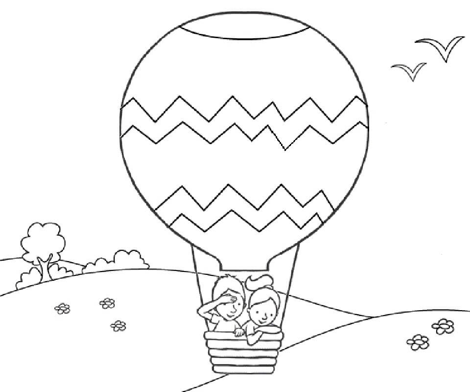 Heißluftballon ausmalbilder