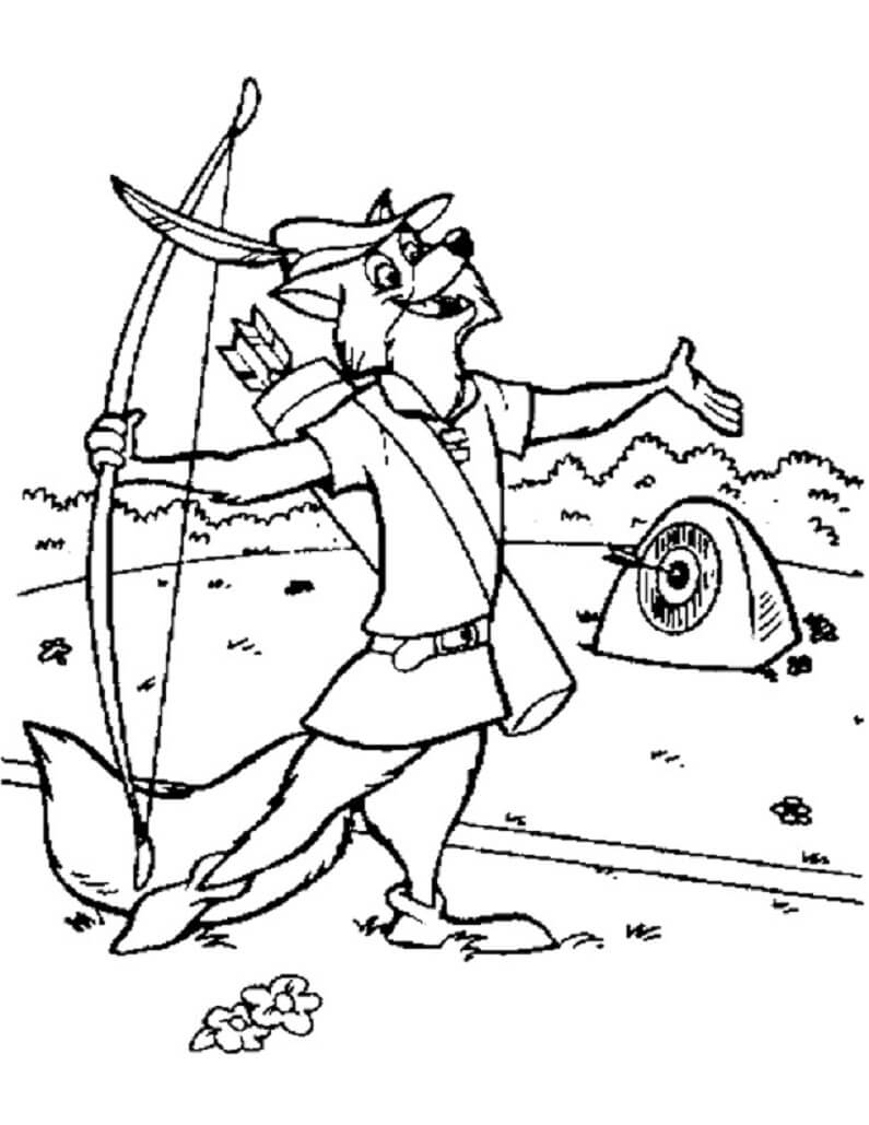 Cartoon Fuchs Bogenschütze