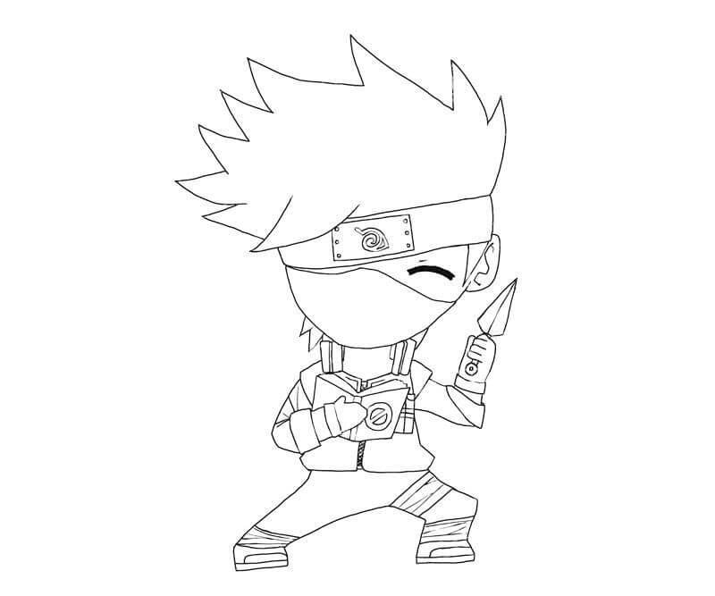 Chibi Kakashi mit Buch zeichnen