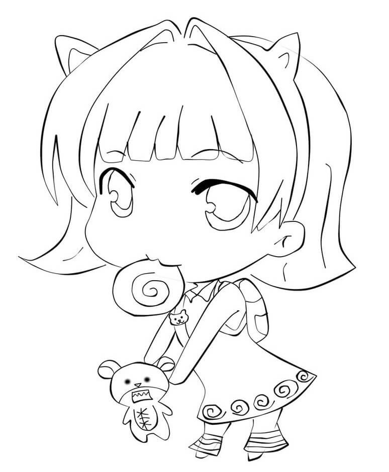 Die süße Annie isst Lutscher