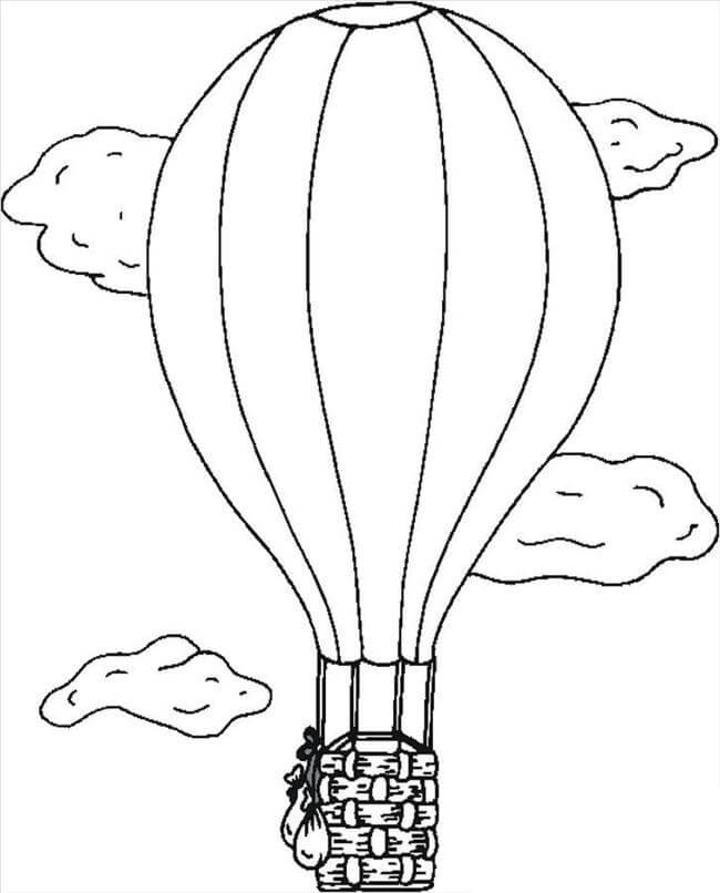 Heißluftballon und Wolken