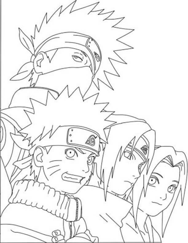 Porträt von Kakashi und Team 7