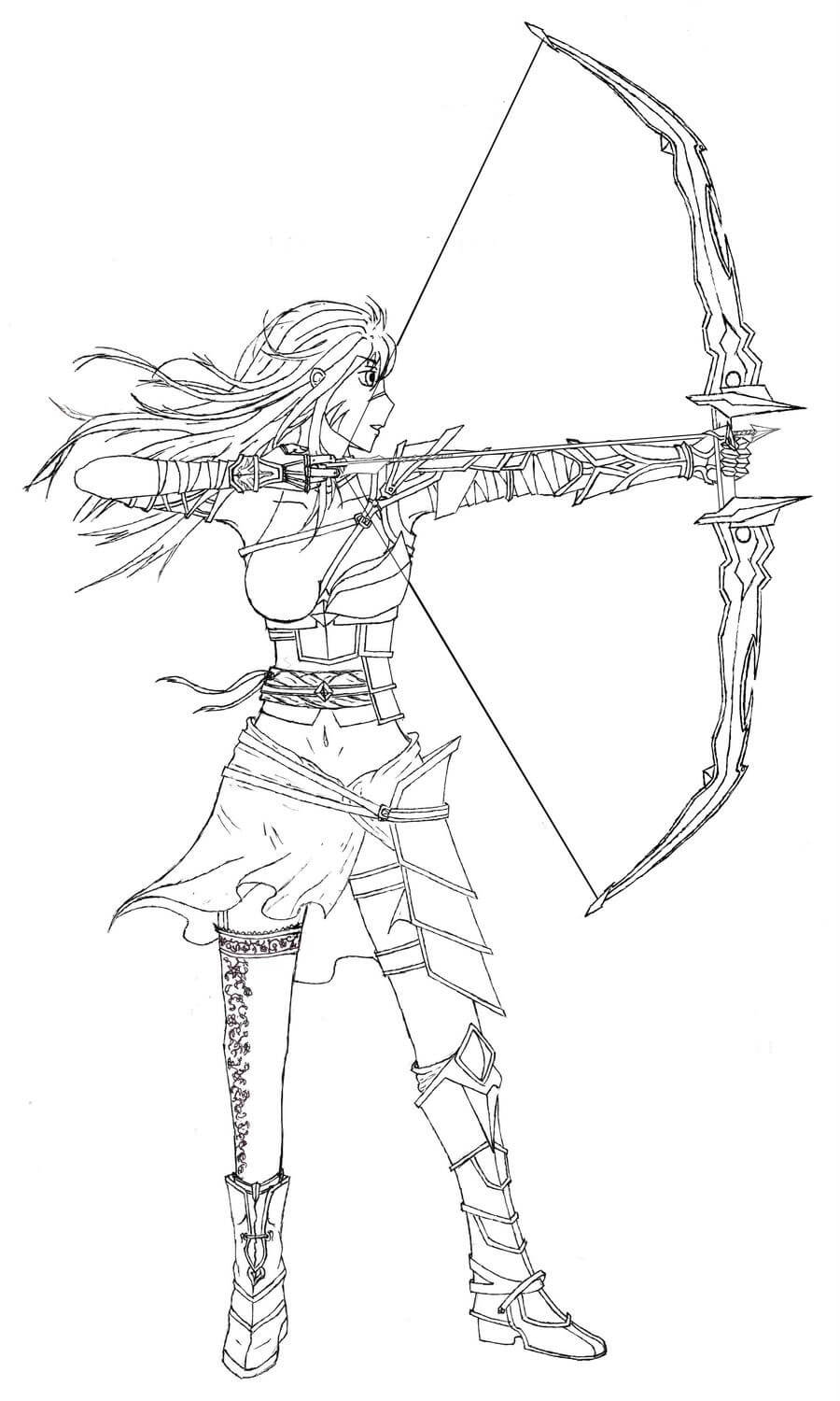 Weiblicher Bogenschütze