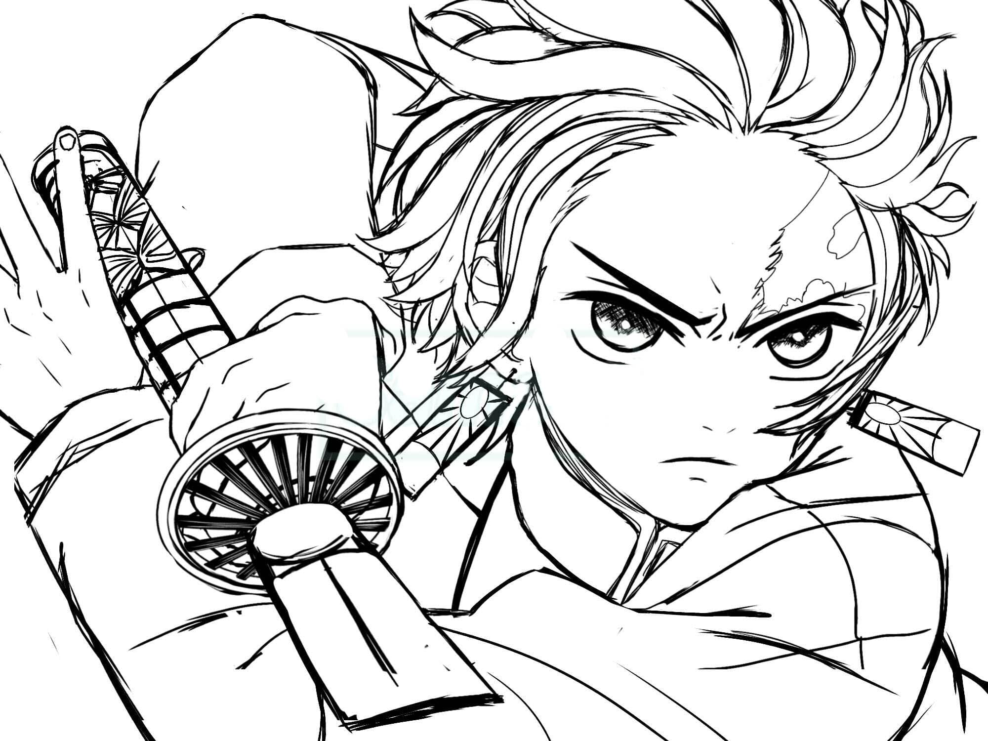 Tanjiro ausmalbilder