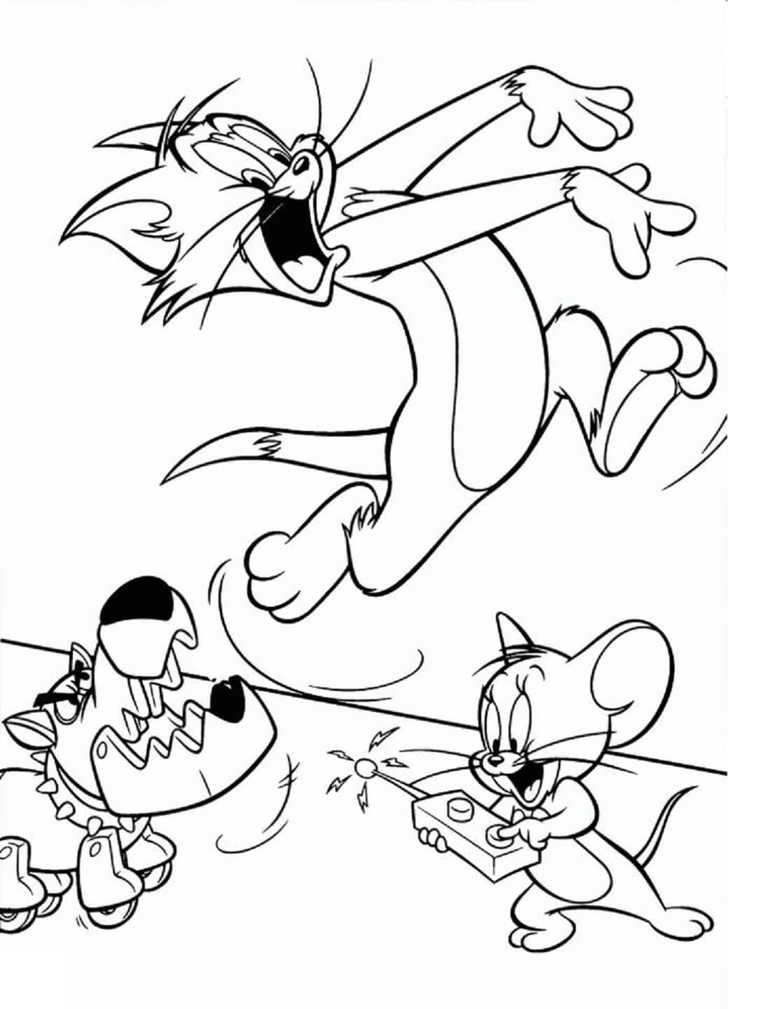 Tom und Jerry mit Hunderoboter