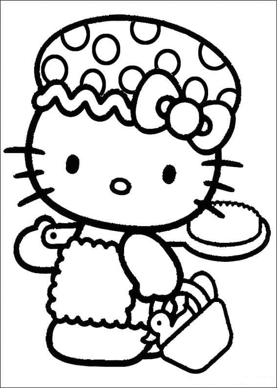 Drucken Sie Den Hello Kitty-Umriss Aus