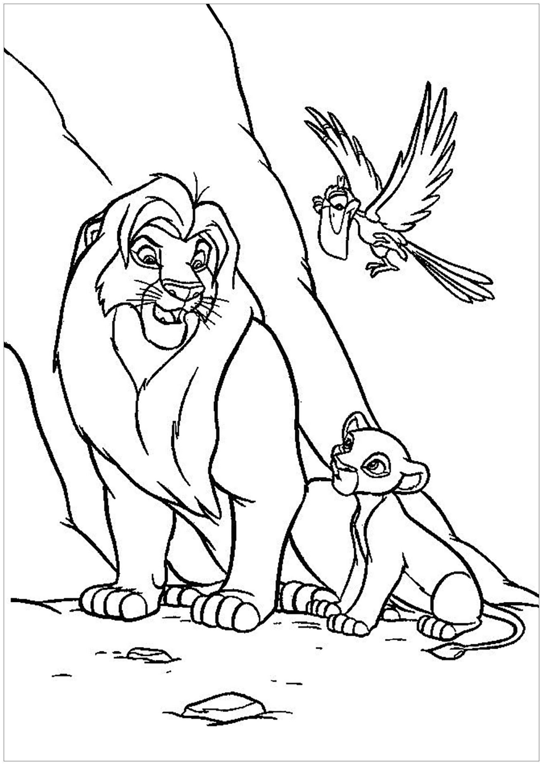Mufasa und Simba mit Zazu