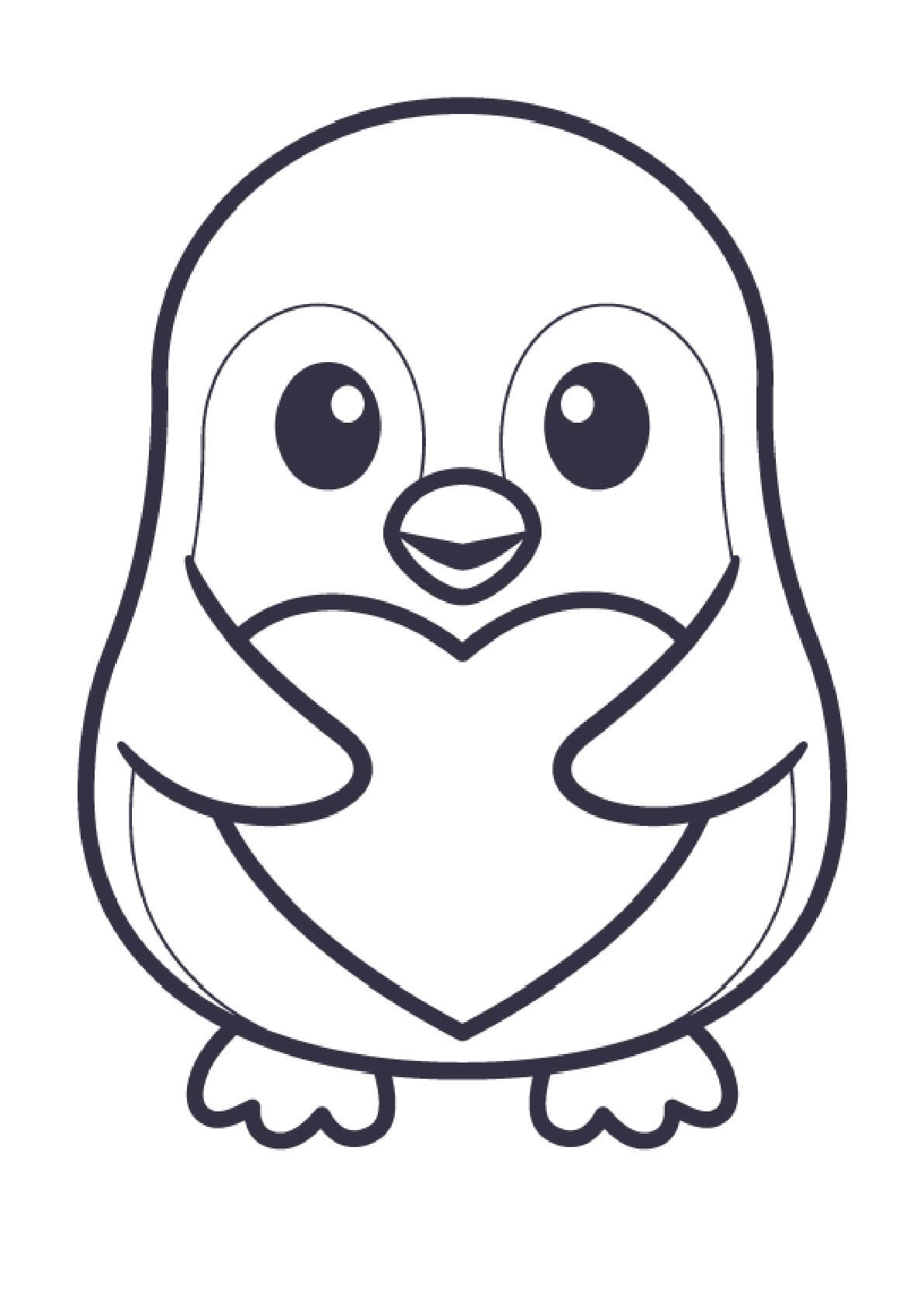 Pinguin hält Herz