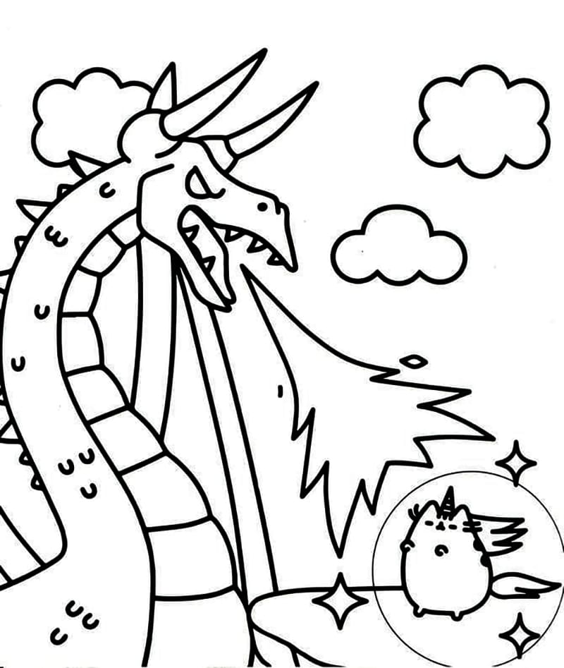 Drache und Pusheen