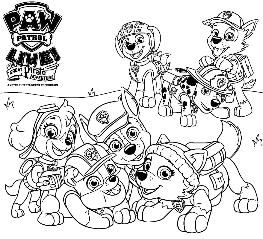 Paw Patrol-Abenteuer Ausmalbilder. Kostenlos herunterladen, ausdrucken ...