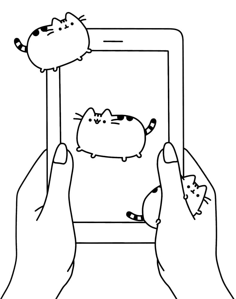 Pusheen am Telefon