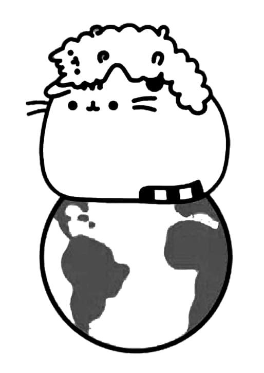 Pusheen auf der Erde