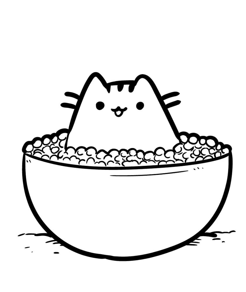 Pusheen mit Popcorn