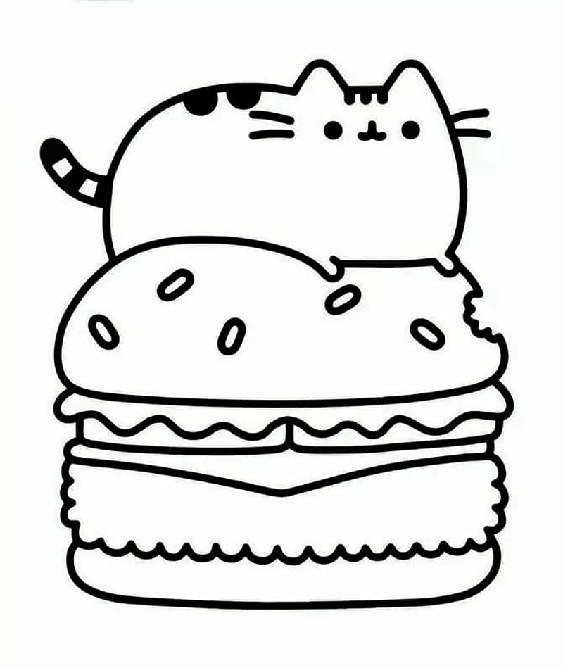 Pusheen und Hamburger