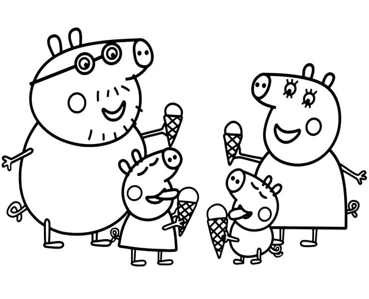 Druckbare Peppa Wutz-Familie