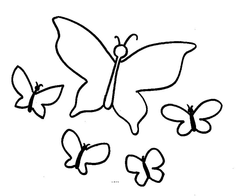 Einfache Schmetterlinge coloring page