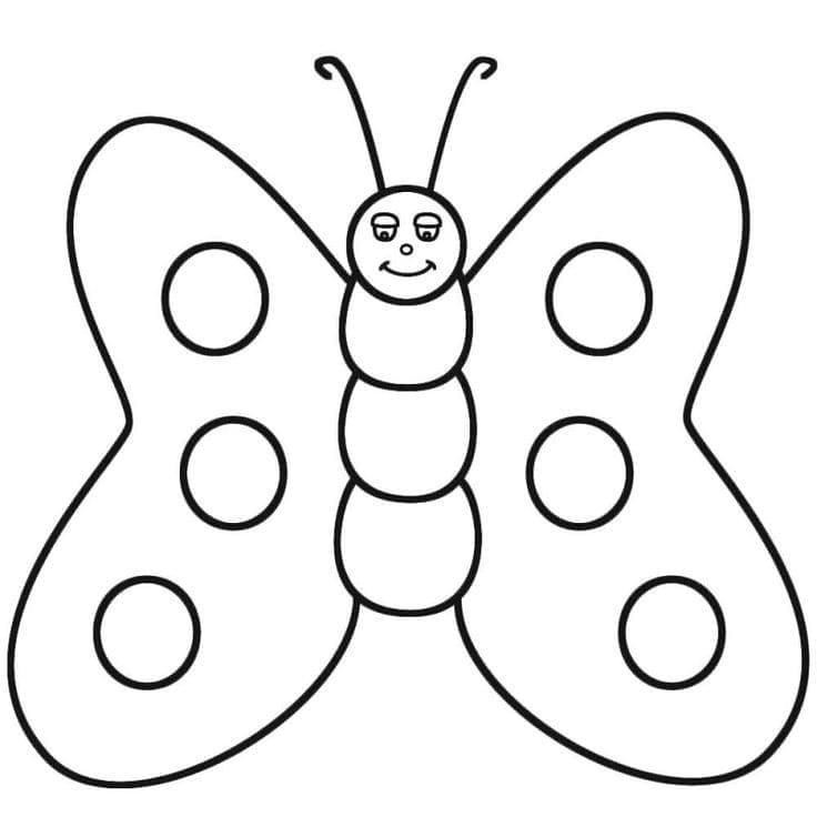 Einfacher Schmetterling coloring page