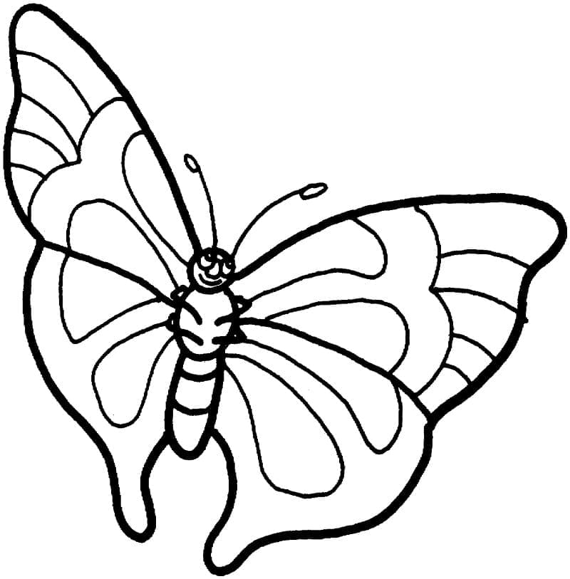 Glücklicher Schmetterling coloring page