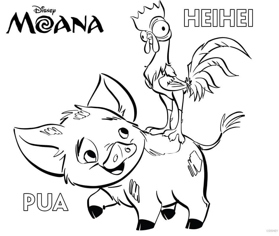 Hei Hei Und Pua Aus Moana