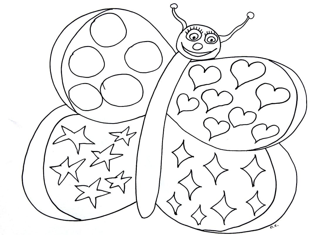 Karikatur Schmetterling coloring page