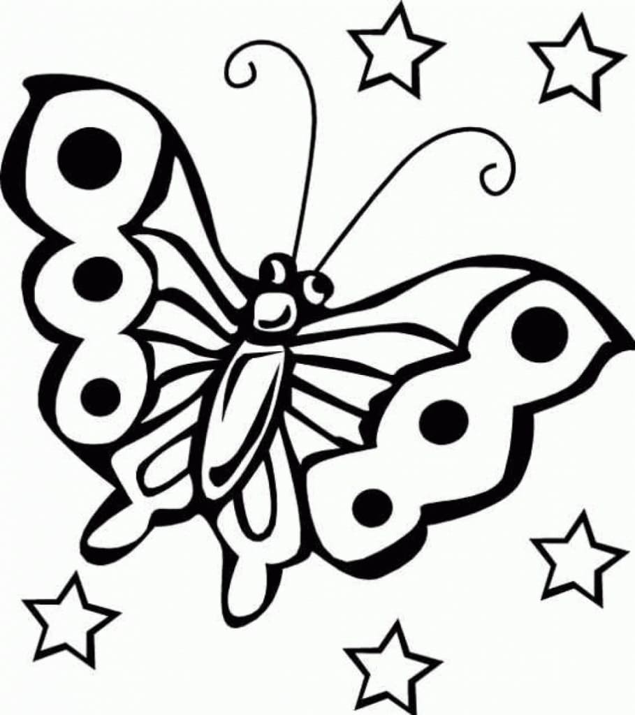 Lustiger Schmetterling zum Ausdrucken coloring page