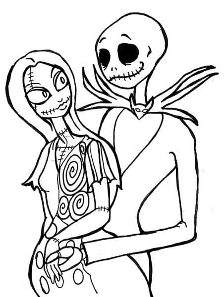 Sally und Jack Skellington