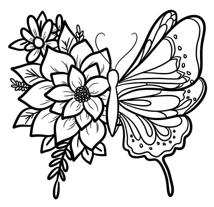 Schmetterling 3 coloring page