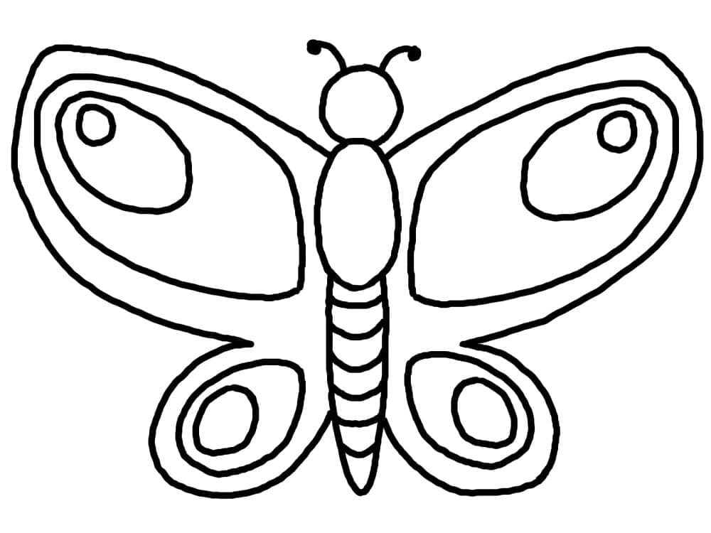 Sehr einfacher Schmetterling coloring page