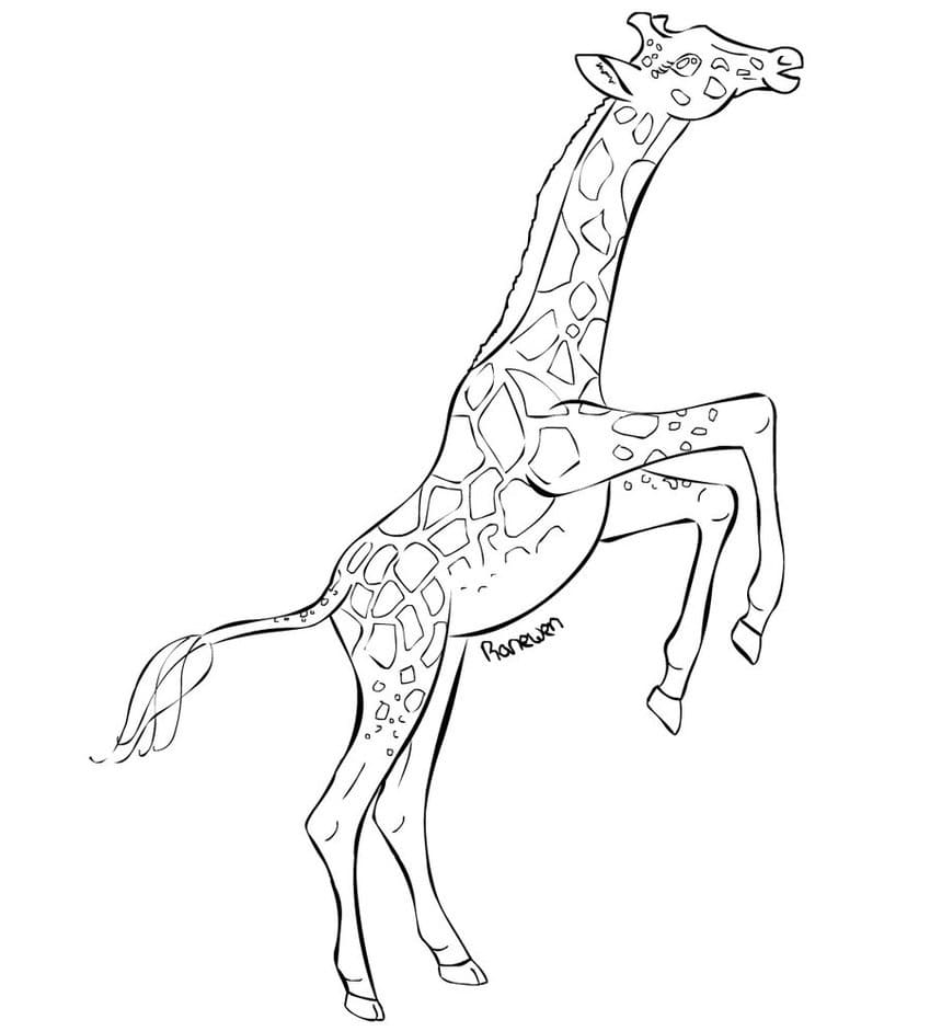 Springende Giraffe