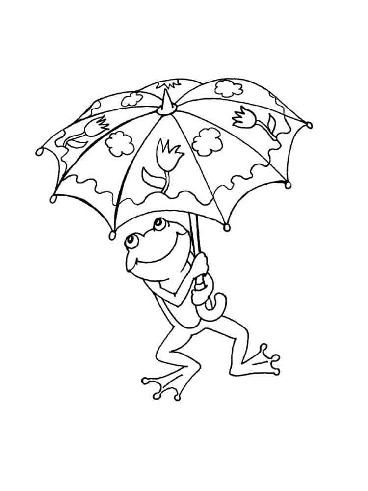 Frosch mit Regenschirm