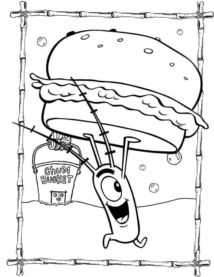 Plankton mit einem Hamburger