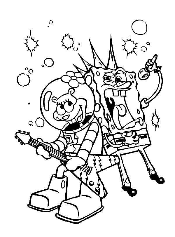 Rockstar Sandy Cheeks und Spongebob