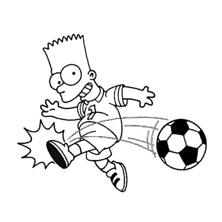 Bart Simpson Spielt Fußball Ausmalbilder Kostenlos Herunterladen