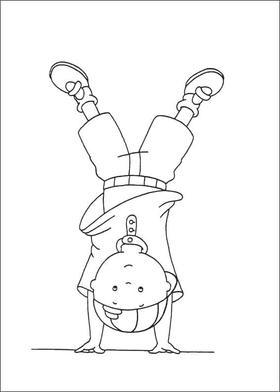 Caillou auf den Kopf gestellt