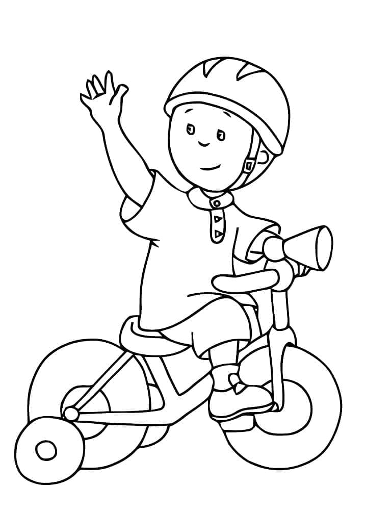 Caillou ist Fahrradfahrer