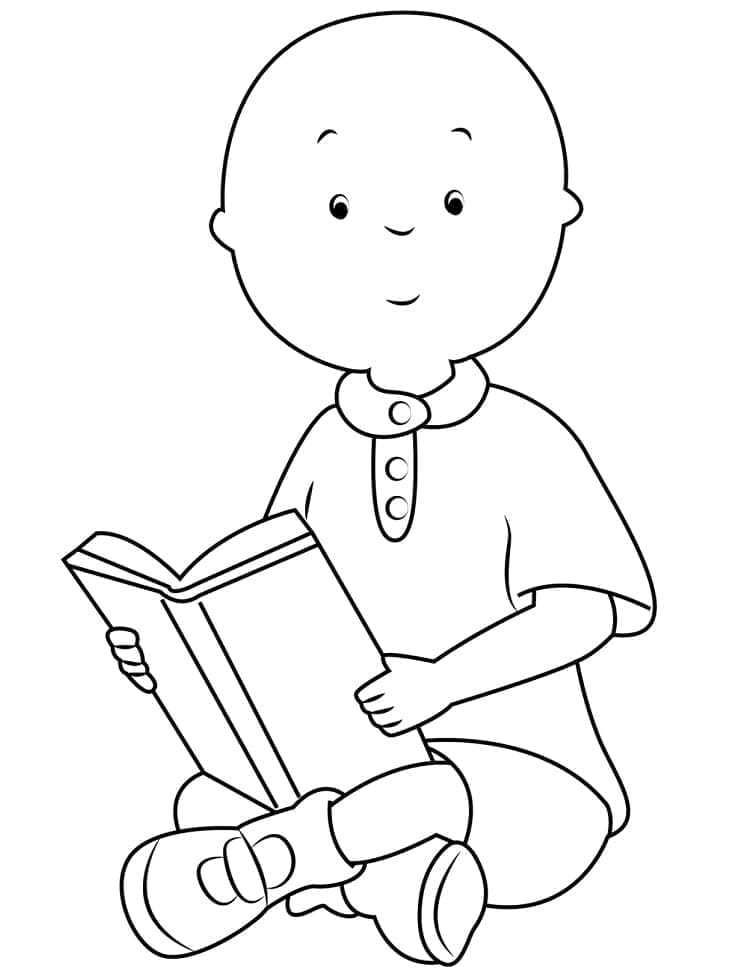 Caillou mit einem Buch