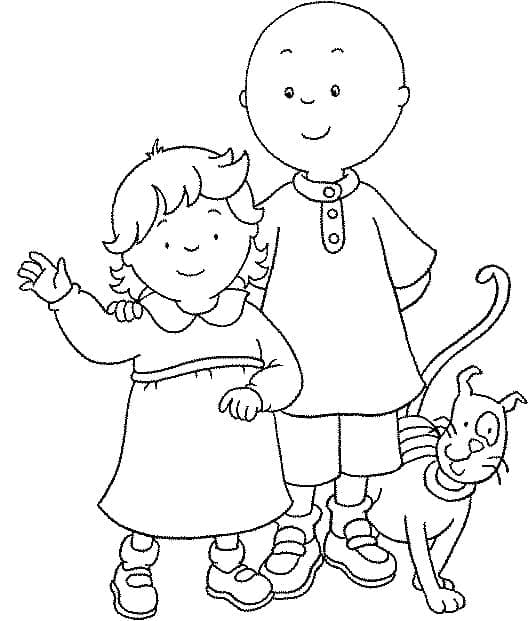 Caillou mit Rosie und Gilbert