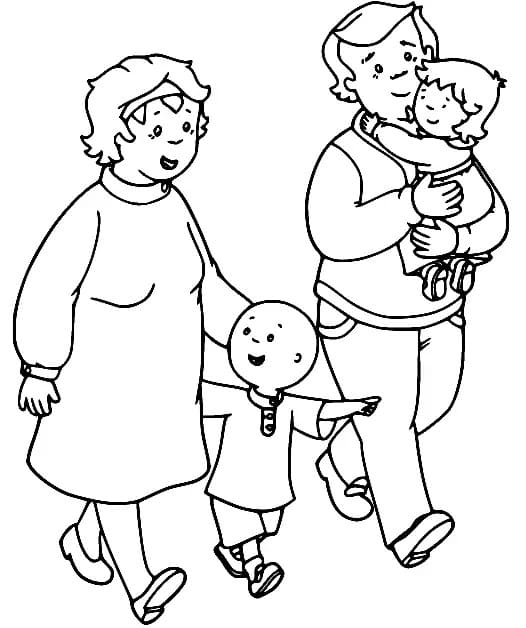 Caillou und Familie