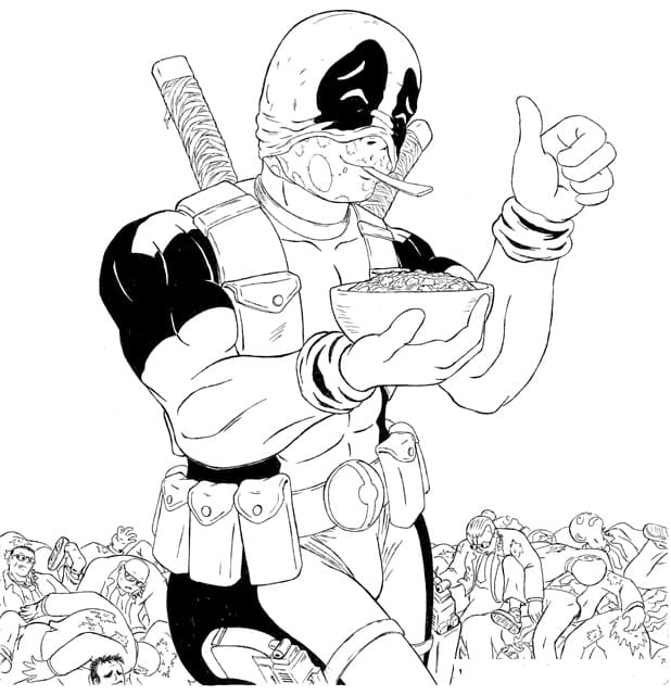 Deadpool Essen coloring page