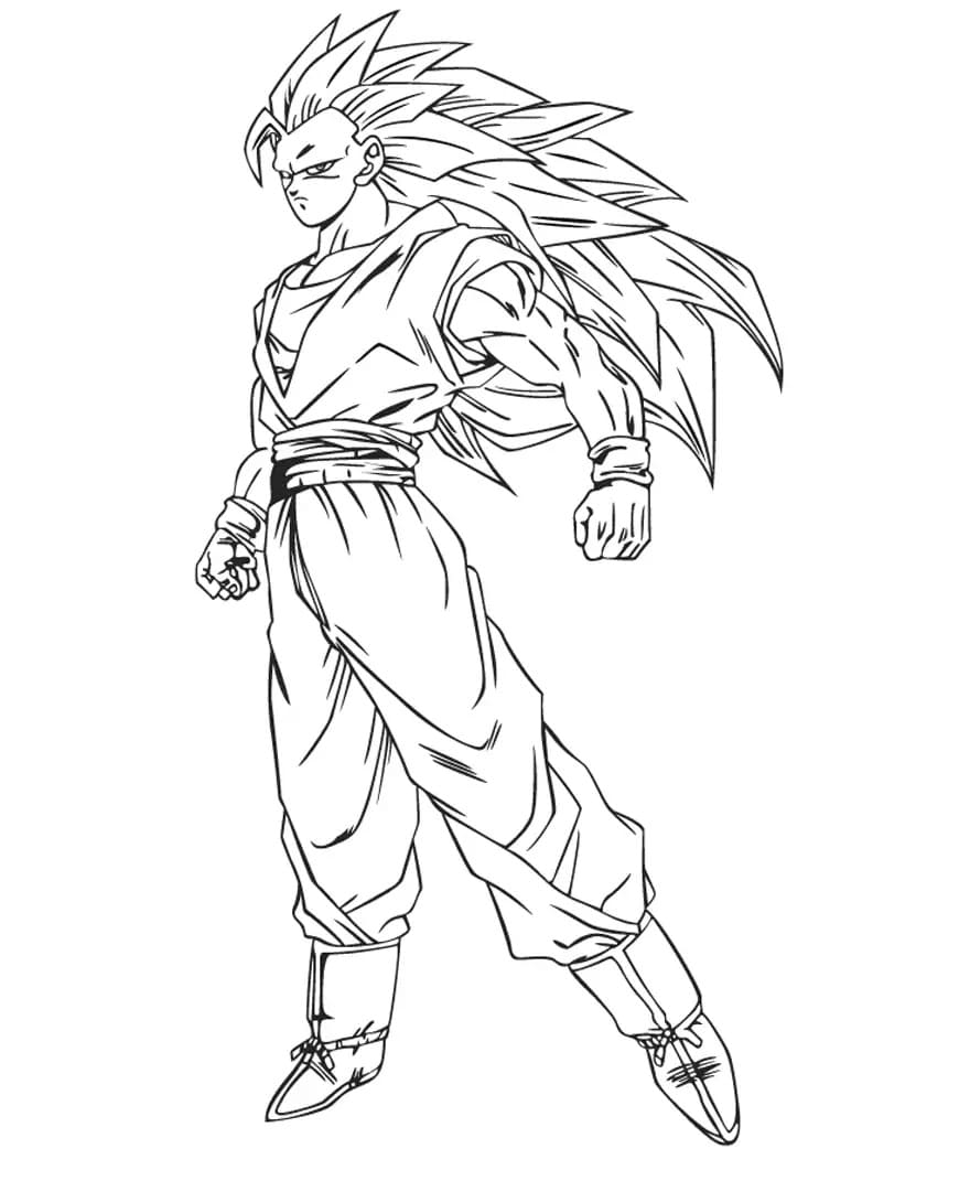 Goku Super Saiyan 3 coloring page