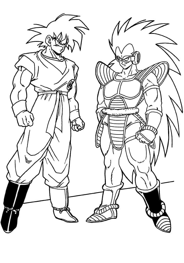 Goku und Raditz coloring page